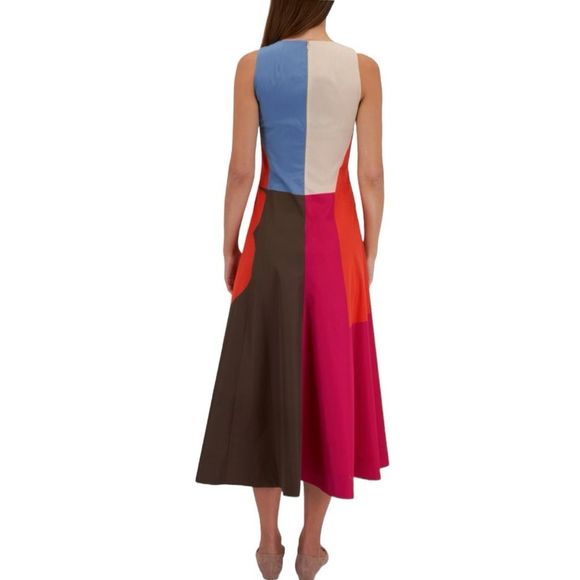 Akris Cotton Poplin Midi Dress with Composed Letters Print Size 8 - Picture 6 of 14